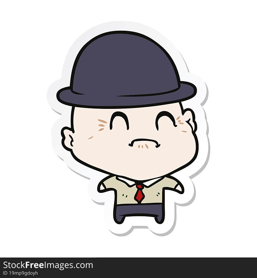 sticker of a cartoon old businessman