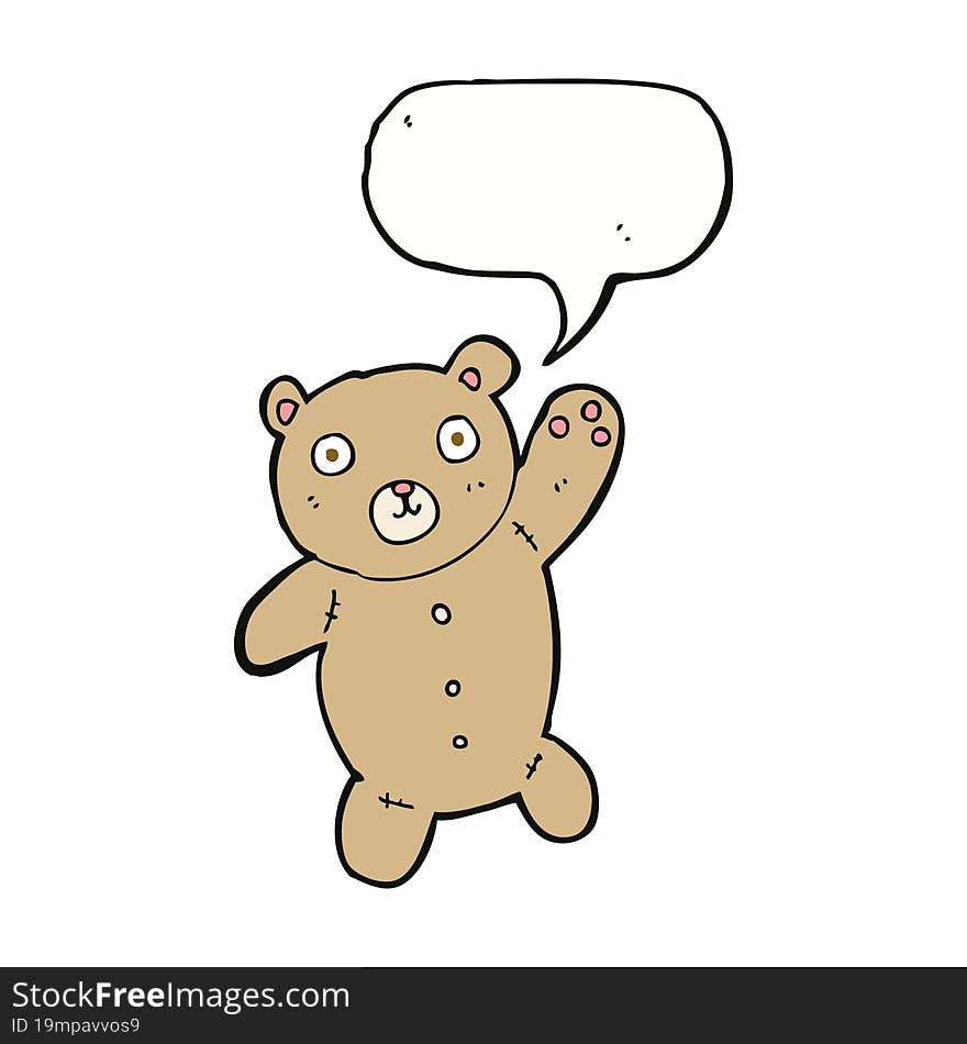 cartoon cute teddy bear with speech bubble