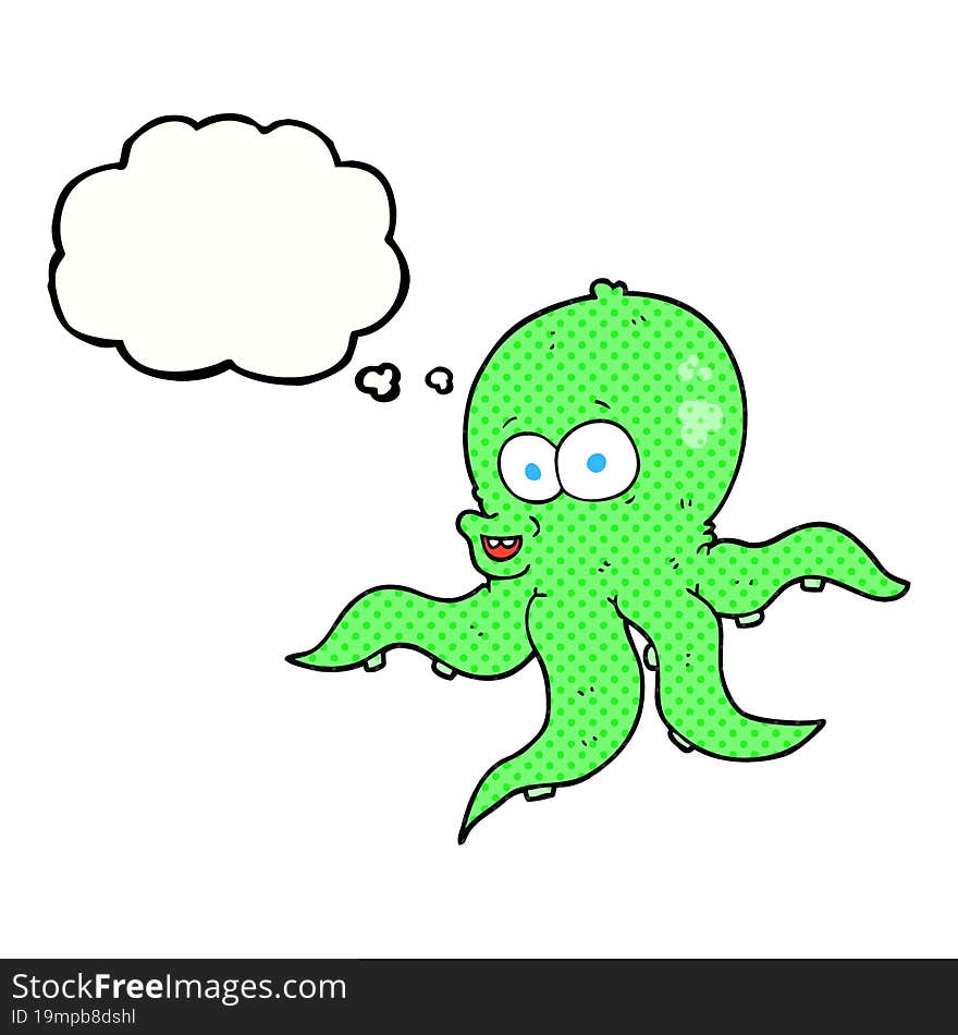 thought bubble cartoon octopus