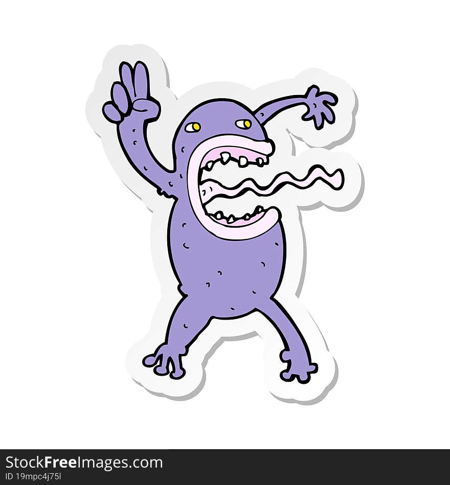 sticker of a cartoon crazy frog