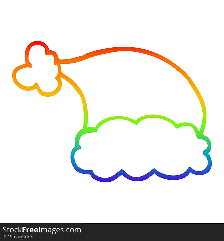 rainbow gradient line drawing cartoon elf hat