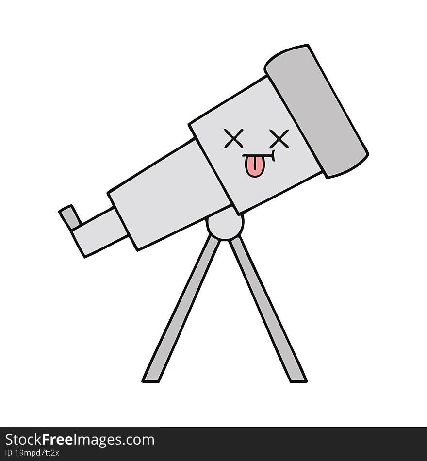 cute cartoon of a telescope. cute cartoon of a telescope