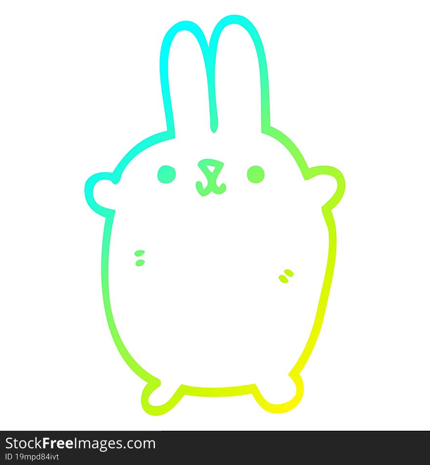 Cold Gradient Line Drawing Cartoon Rabbit