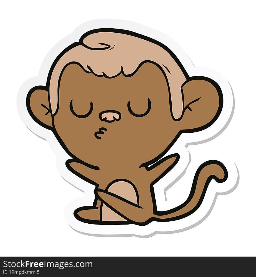 Sticker Of A Cartoon Monkey