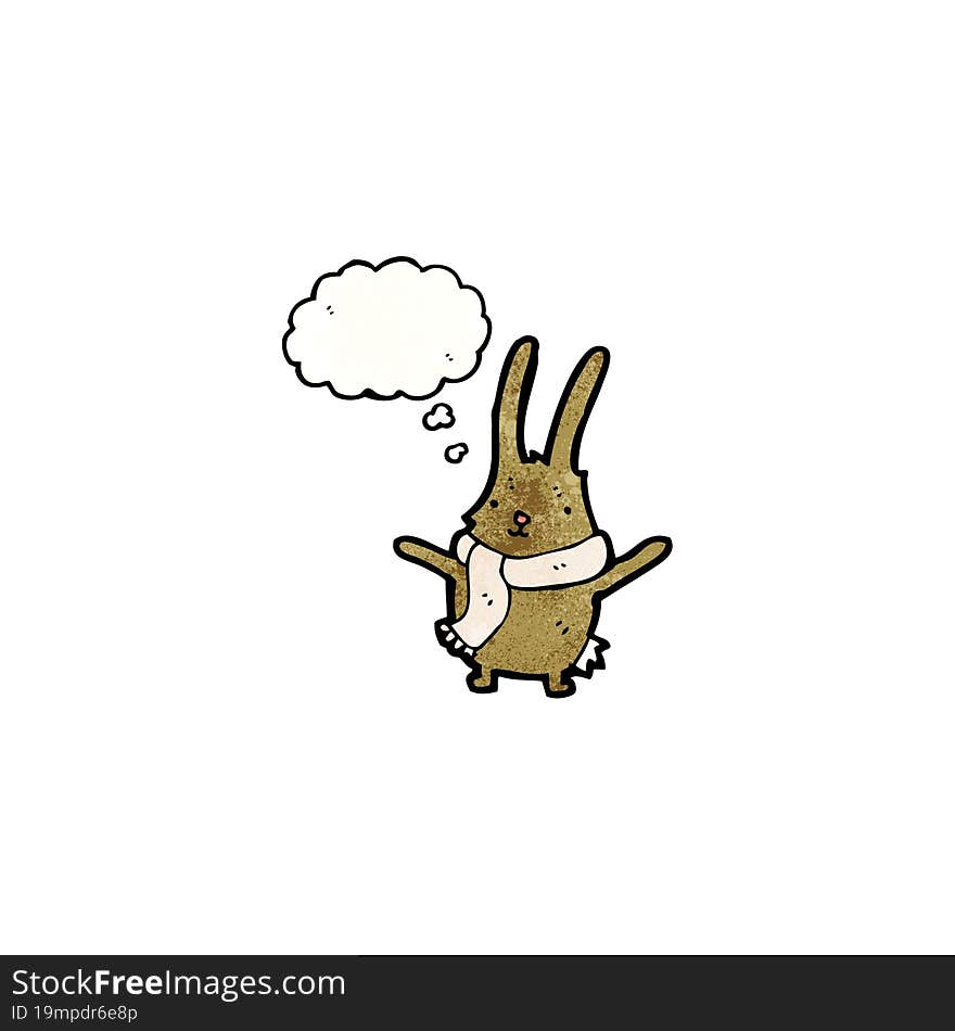 cartoon rabbit with thought bubble