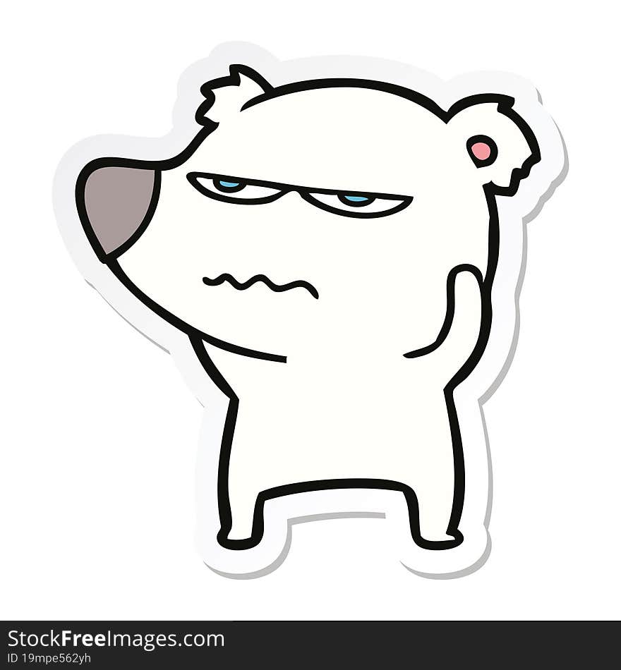 sticker of a angry bear polar cartoon