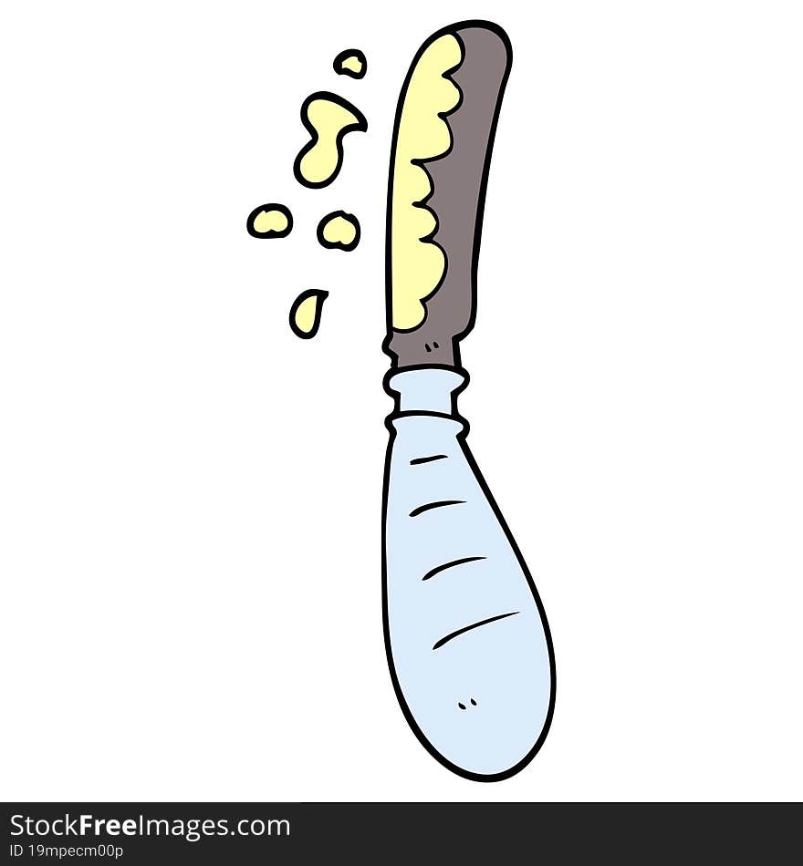 cartoon doodle butter knife