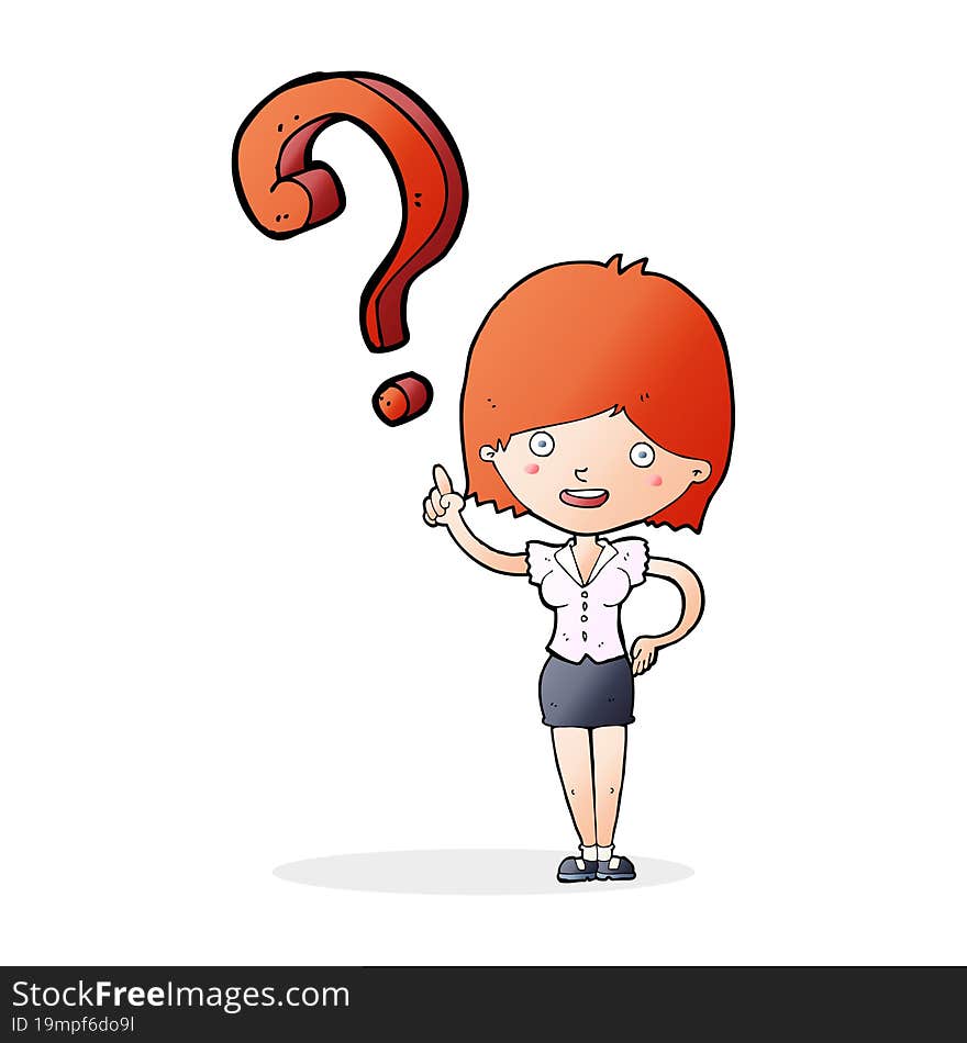 cartoon woman asking question