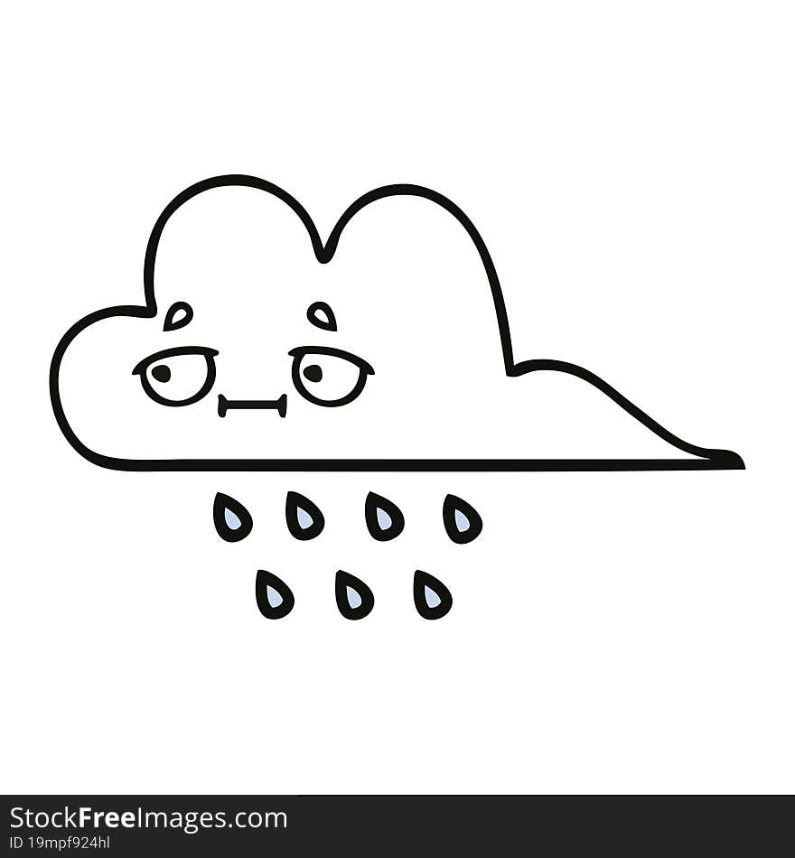 cute cartoon of a rain cloud. cute cartoon of a rain cloud