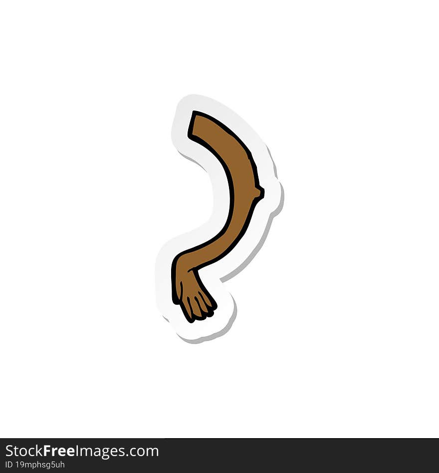 Sticker Of A Cartoon Arm