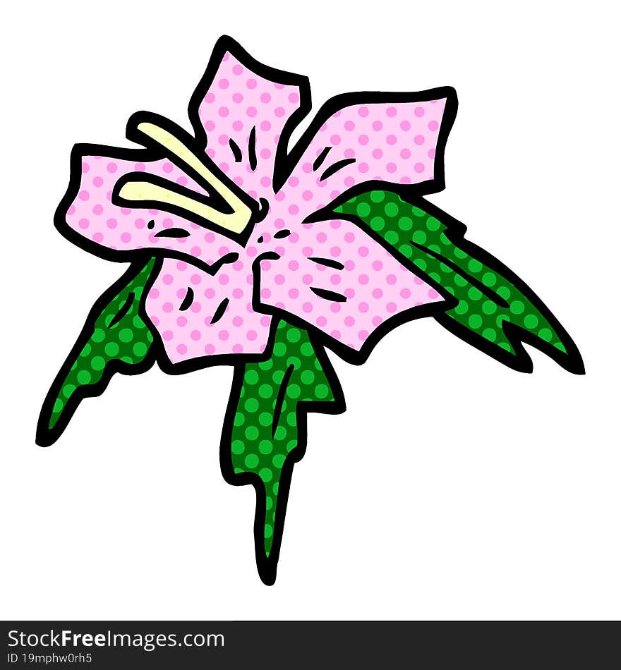 cartoon doodle exotic flower