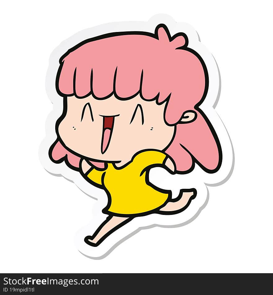 sticker of a cartoon woman