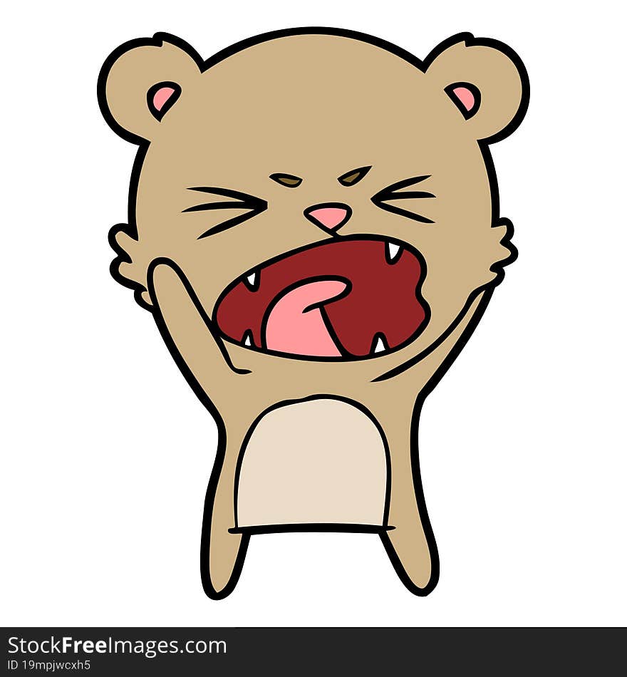 angry cartoon bear shouting. angry cartoon bear shouting