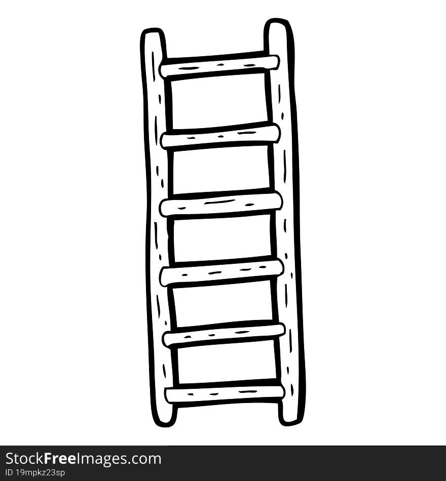 black and white cartoon ladder