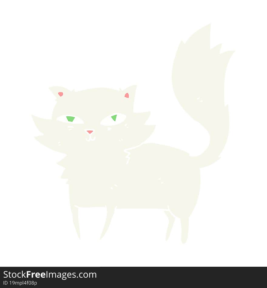 flat color illustration of cat. flat color illustration of cat