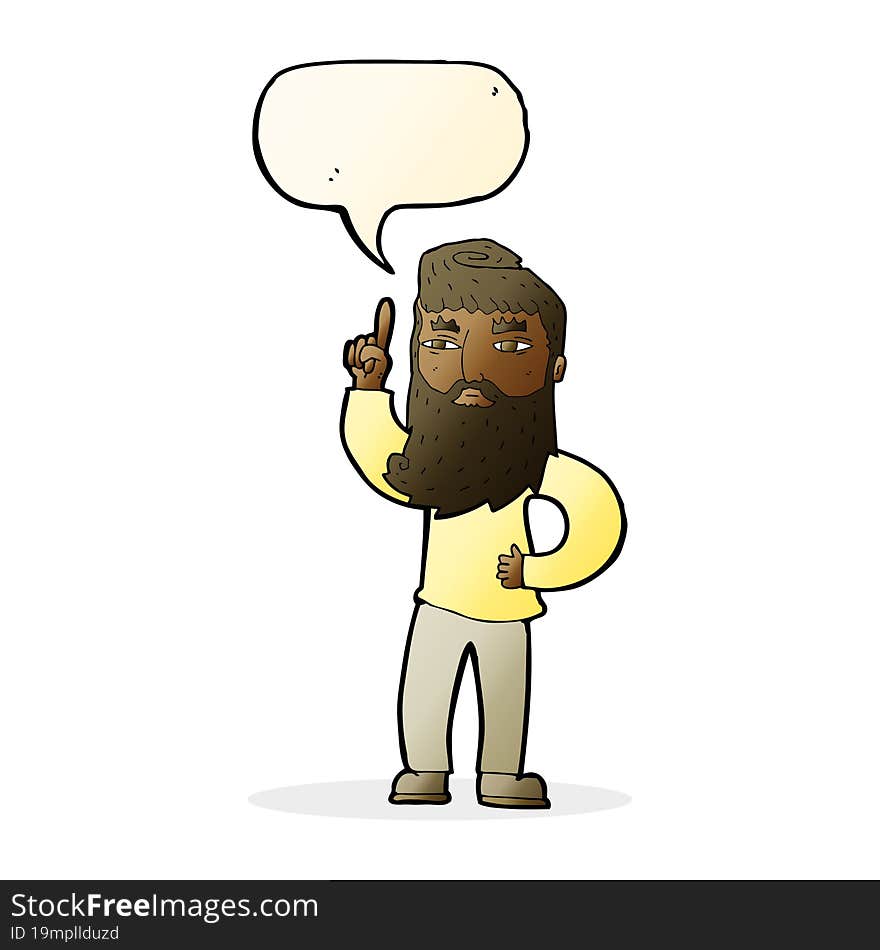 cartoon man with idea with speech bubble