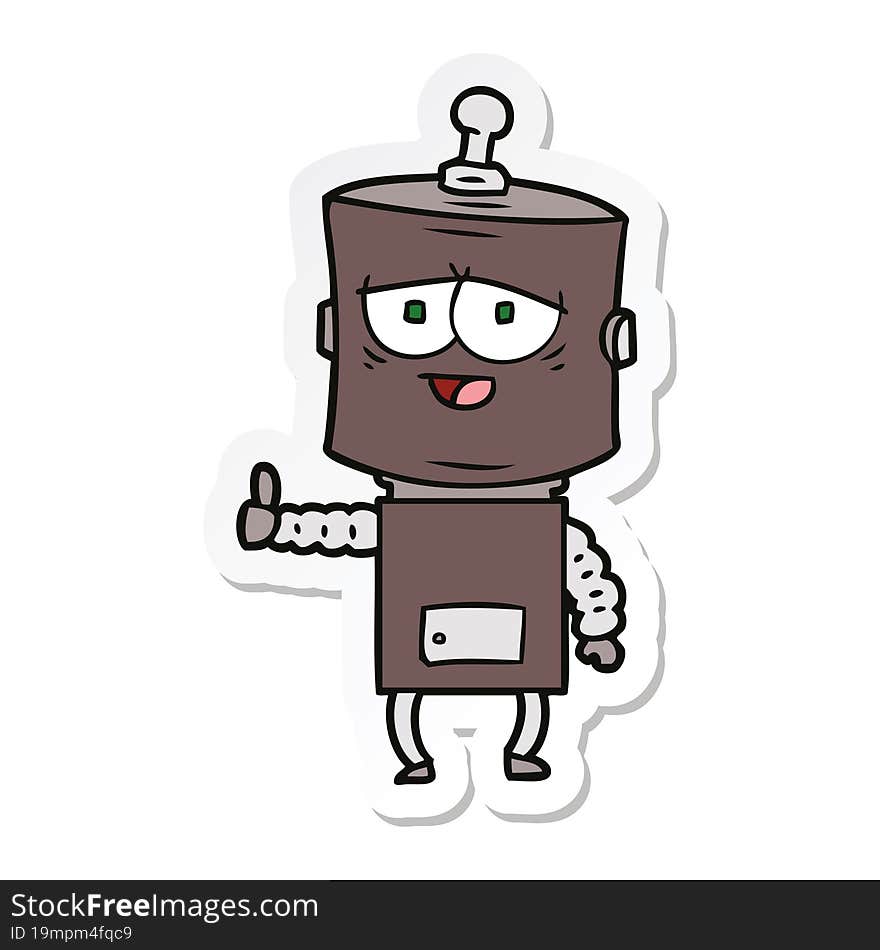 sticker of a cartoon robot