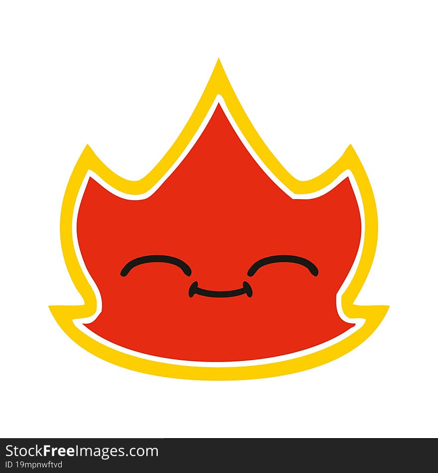 flat color retro cartoon fire