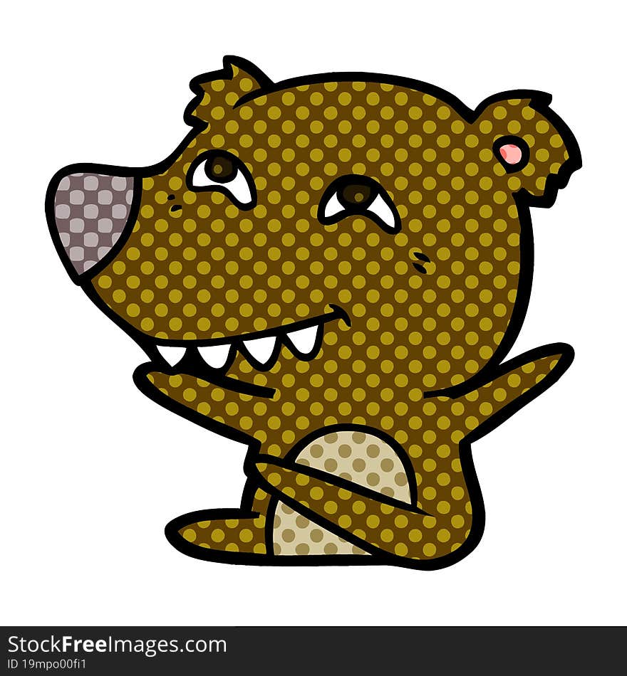 cartoon bear showing teeth. cartoon bear showing teeth