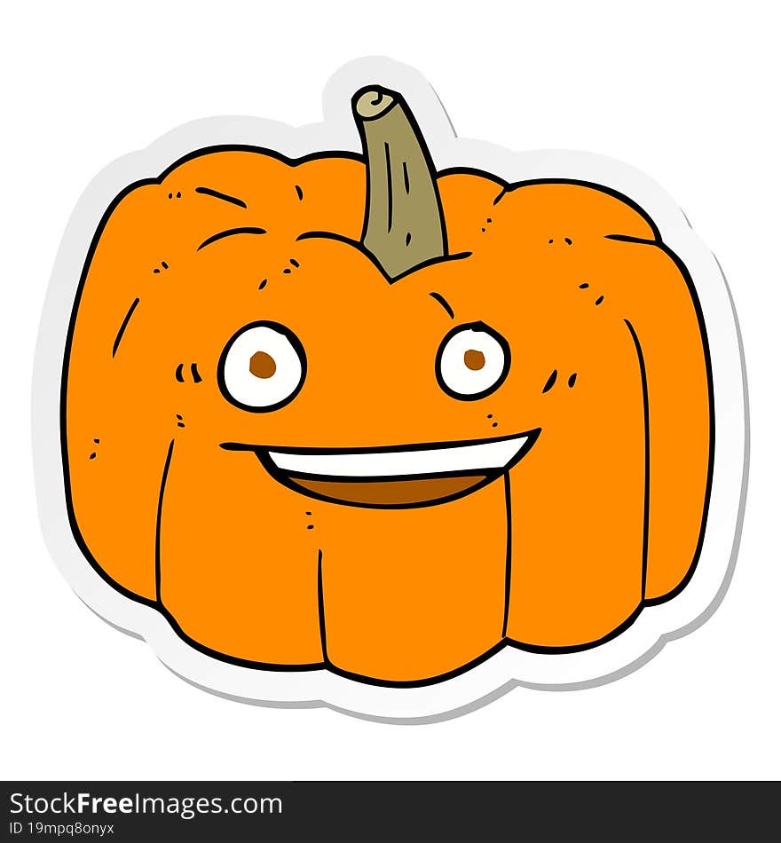 sticker of a cartoon halloween pumpkin