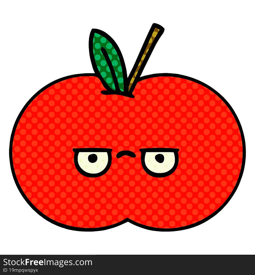 comic book style cartoon red apple