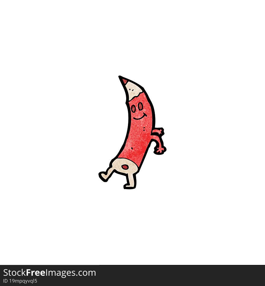 Cartoon Pencil Walking