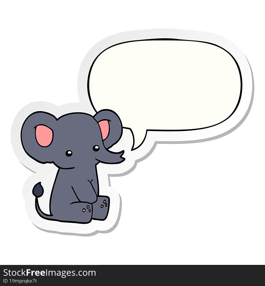 cartoon elephant and speech bubble sticker