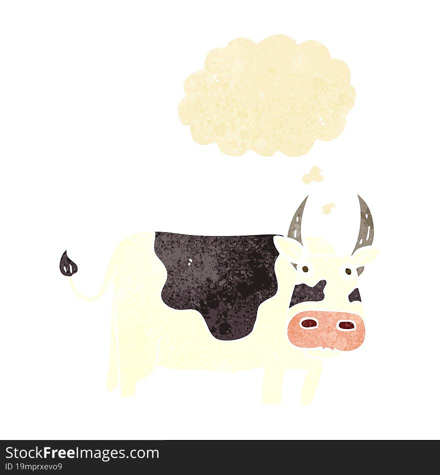 cartoon bull with thought bubble