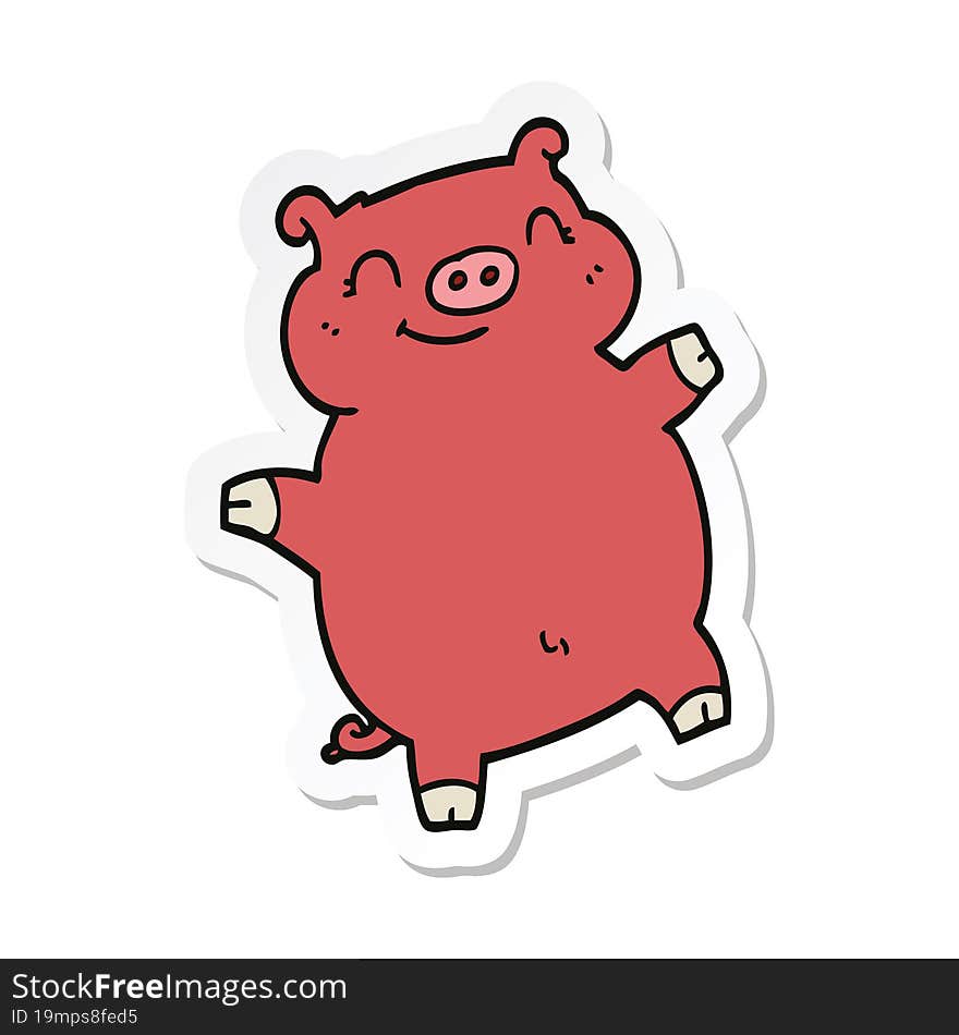 sticker of a cartoon pig