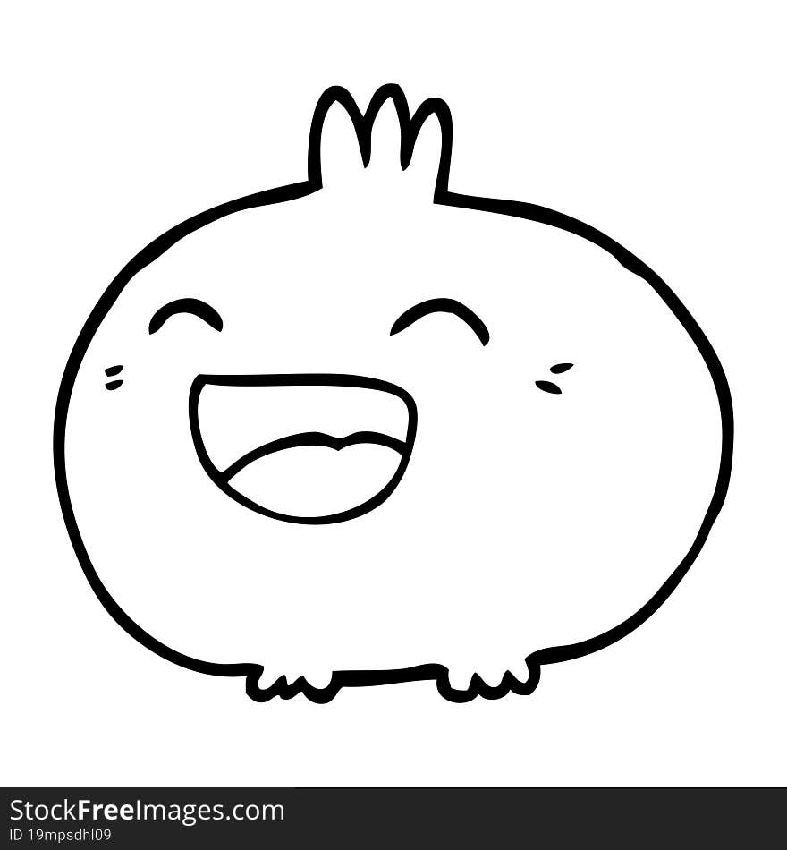 line drawing cartoon happy root vegetable