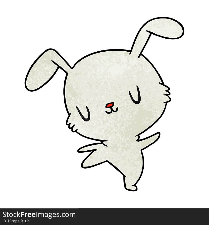 textured cartoon illustration kawaii cute furry bunny. textured cartoon illustration kawaii cute furry bunny