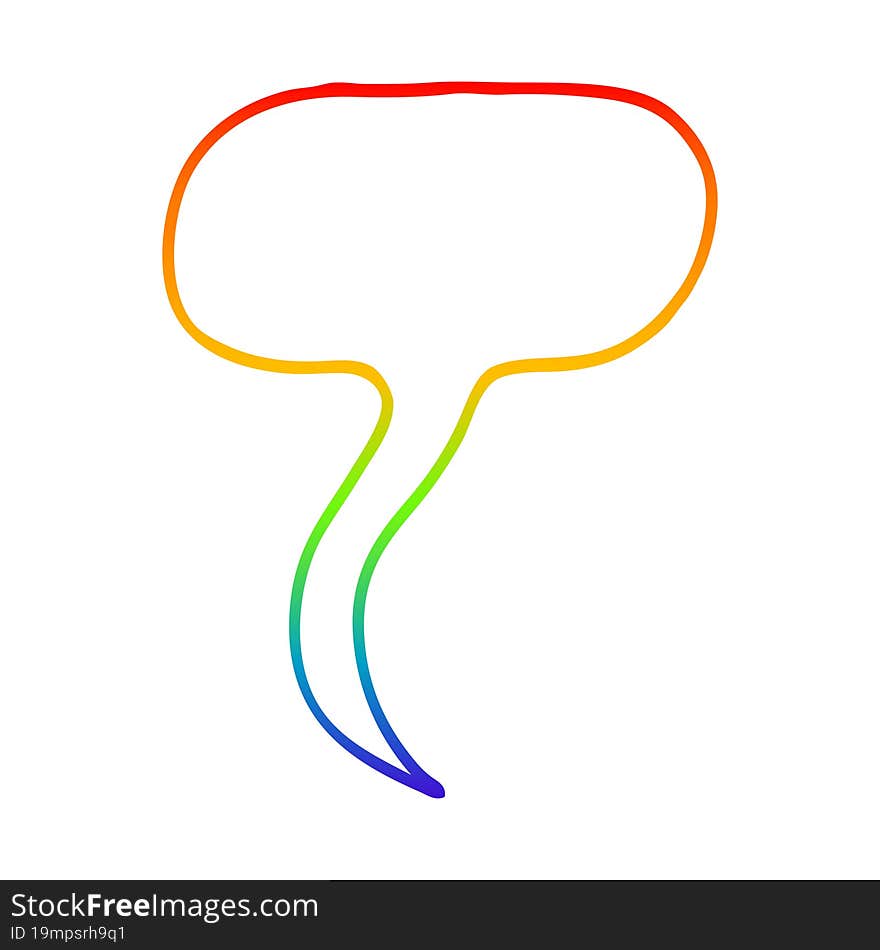 rainbow gradient line drawing cartoon speech bubble