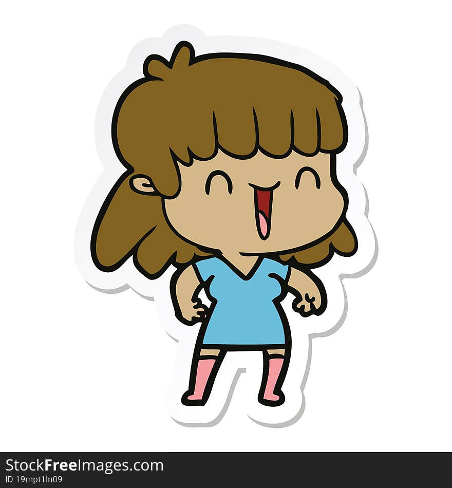 sticker of a cartoon woman