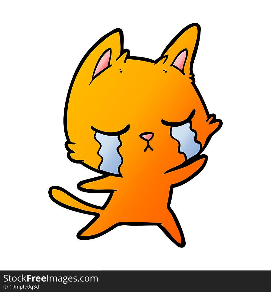 crying cartoon cat. crying cartoon cat