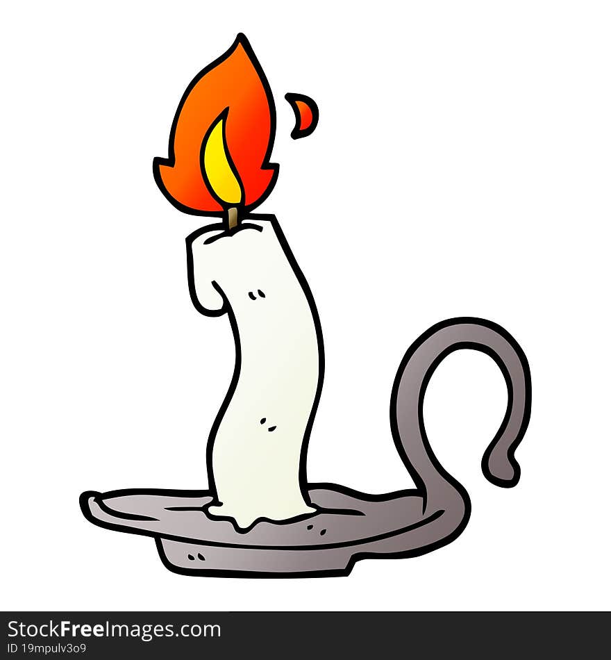 cartoon doodle burning candle