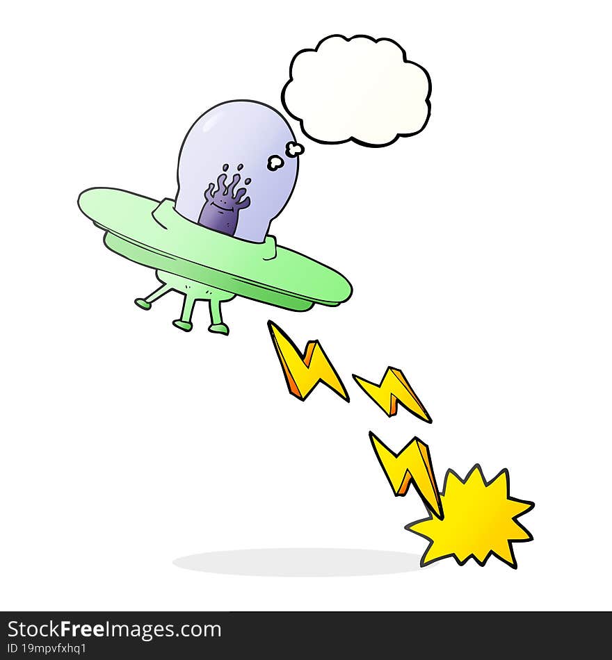 Thought Bubble Cartoon Flying Saucer