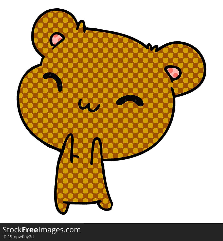 cartoon illustration kawaii cute teddy bear. cartoon illustration kawaii cute teddy bear