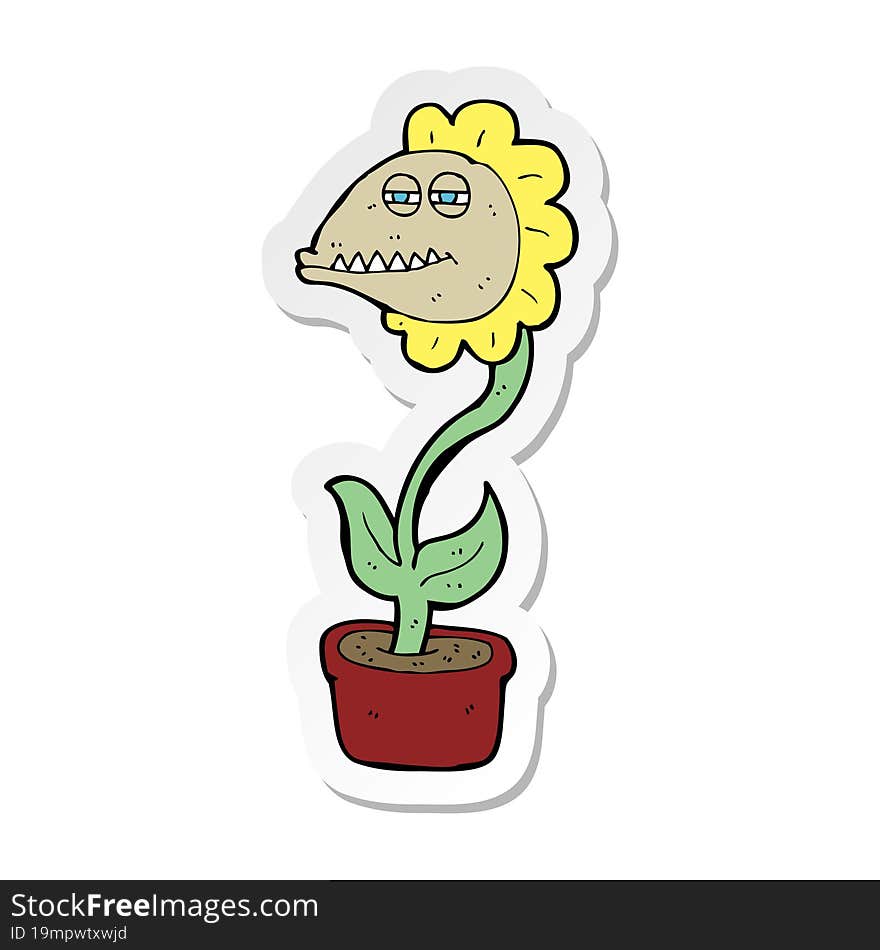 Sticker Of A Cartoon Monster Flower