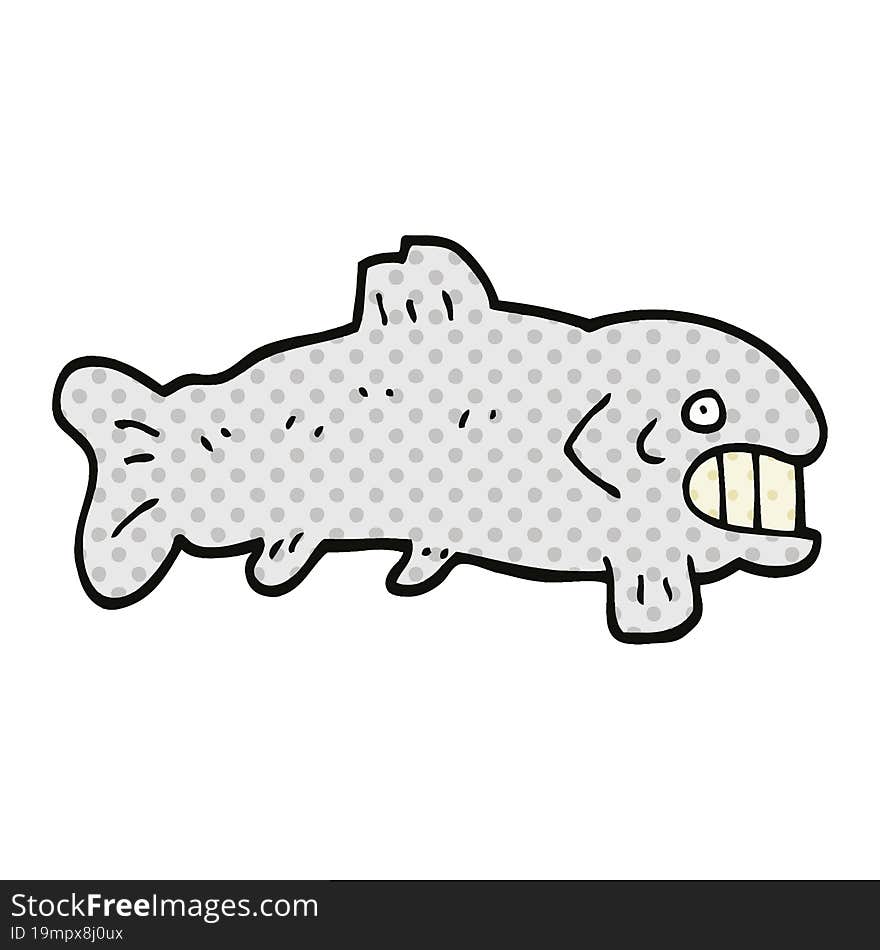 comic book style cartoon large fish