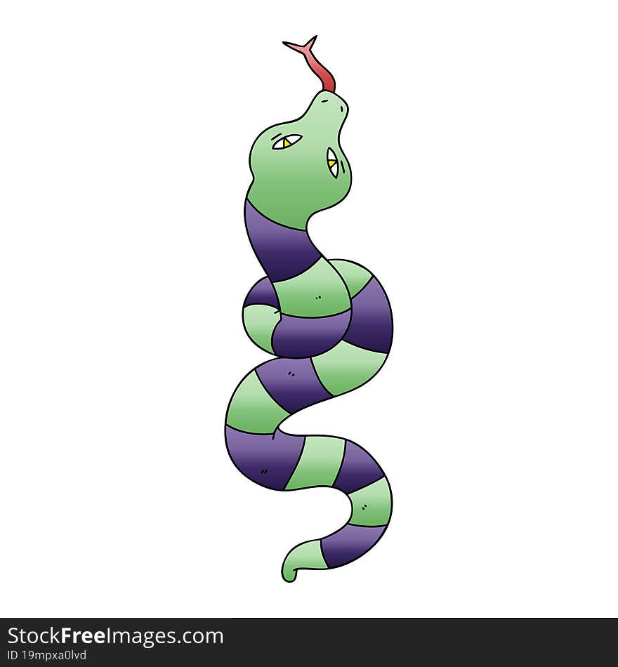 quirky gradient shaded cartoon snake