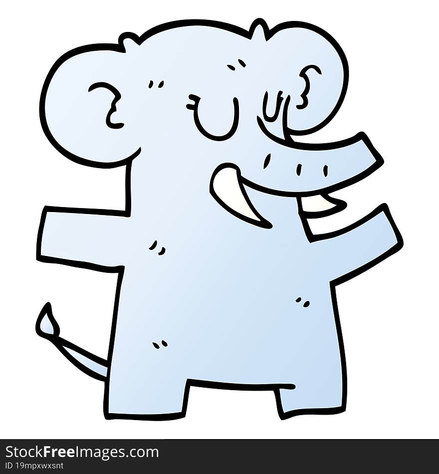 cartoon doodle elephant dancing