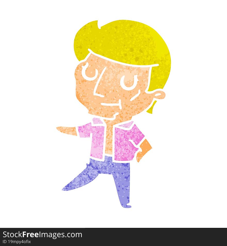 retro cartoon of kawaii older man