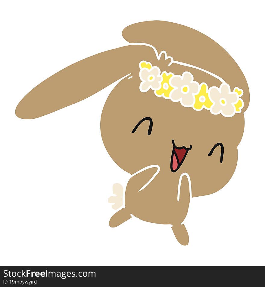 cartoon illustration kawaii cute furry bunny. cartoon illustration kawaii cute furry bunny