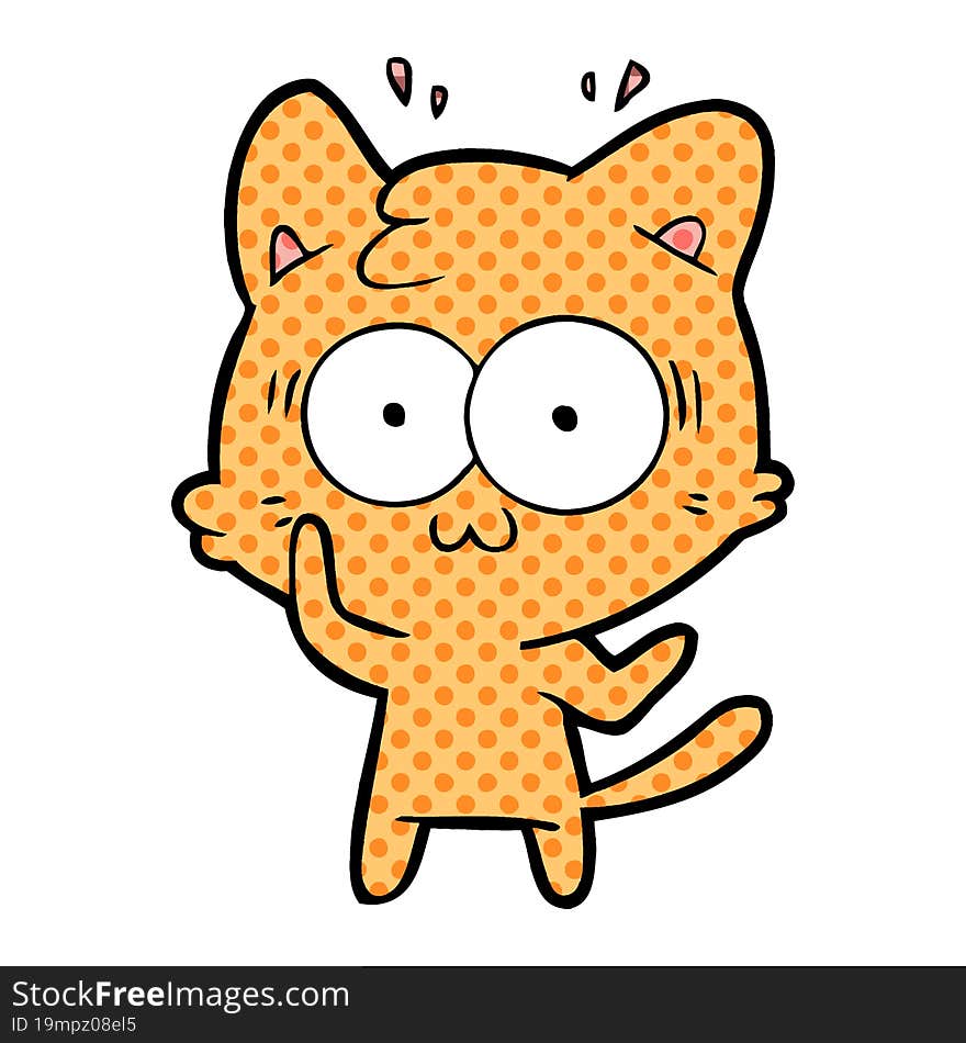 cartoon surprised cat. cartoon surprised cat