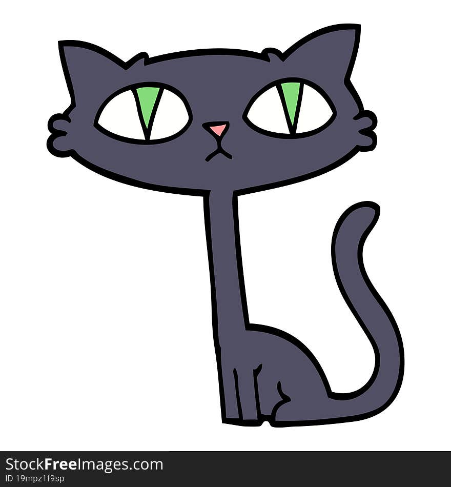 Hand Drawn Doodle Style Cartoon Halloween Black Cat