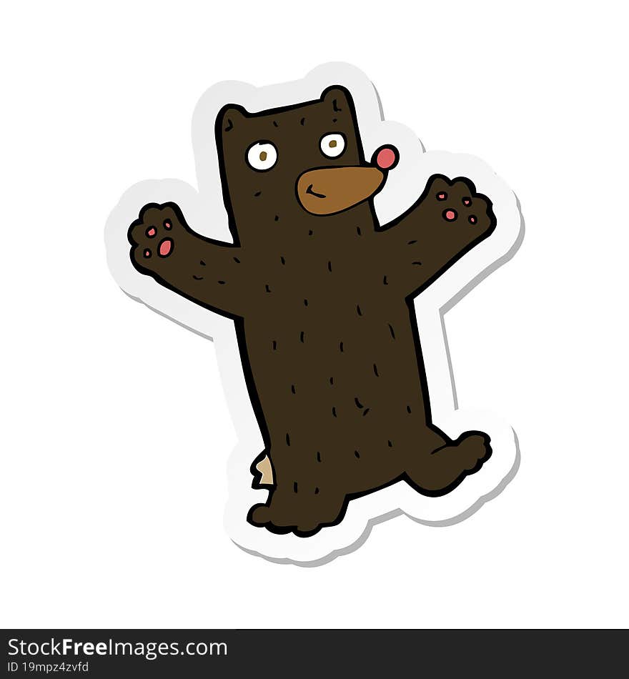 sticker of a cartoon black bear