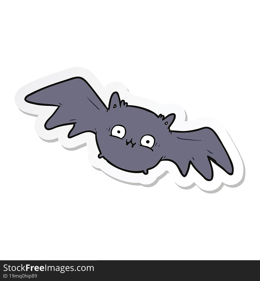 sticker of a cartoon halloween bat