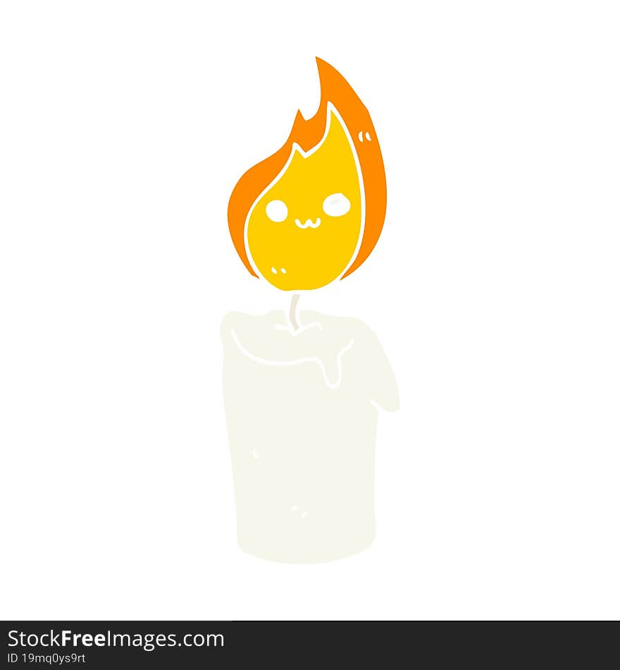 flat color style cartoon candle character