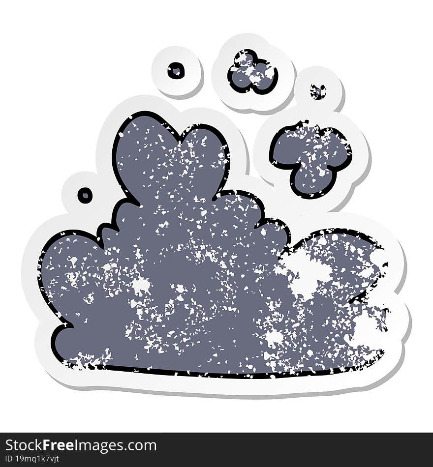 distressed sticker of a cartoon cloud