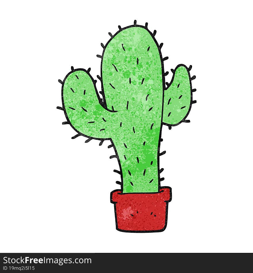 Textured Cartoon Cactus